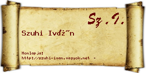 Szuhi Iván névjegykártya